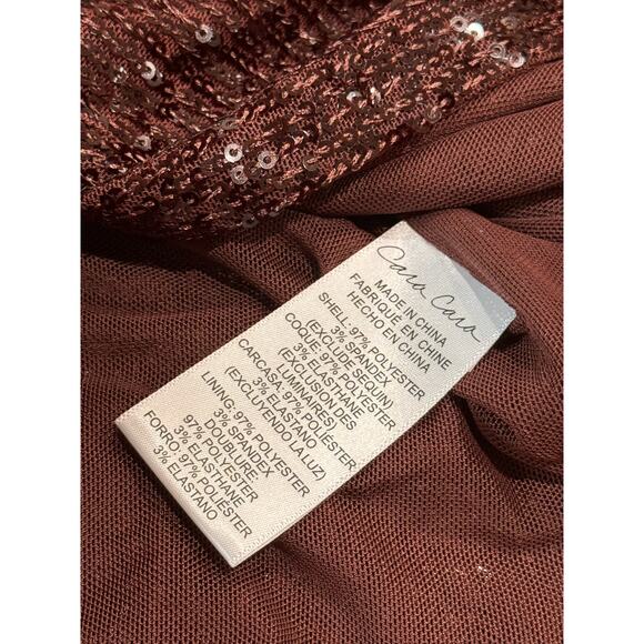Cara Cara Margaret long sleeve sequin shirtDress in Rum Raisin Sequin size XS - Picture 13 of 14